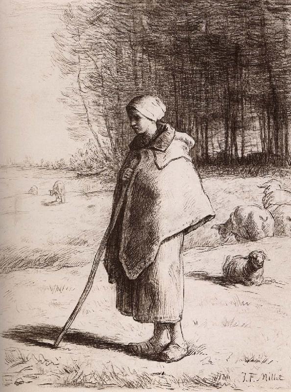 Shepherdess, Jean Francois Millet